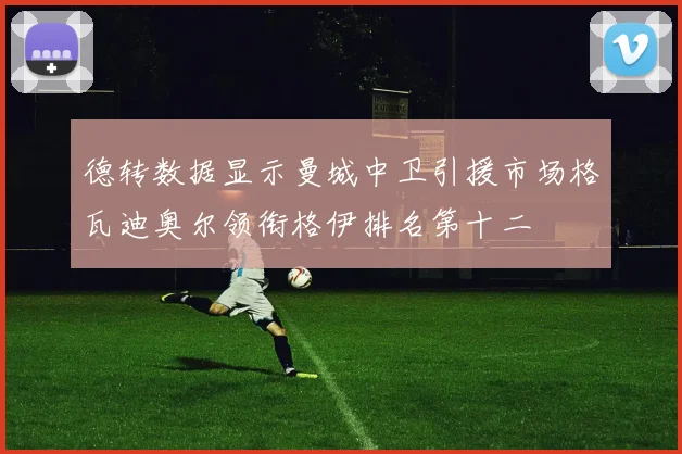 德转数据显示曼城中卫引援市场格瓦迪奥尔领衔格伊排名第十二